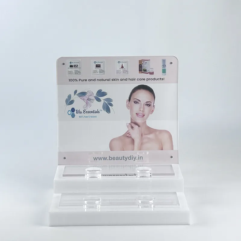 LED 2-layer Skin Care Essential Oil Acrylic Display Stand